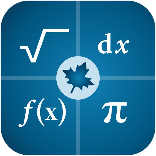 Maple计算器应用图标：平方根、dx、f(x)、π 四格与中央枫叶